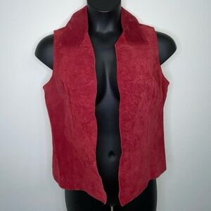 Coldwater Creek Suede Vest in Crimson Size S